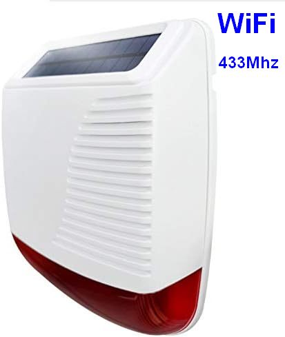 WiFi wireless outdoor siren with solar panels